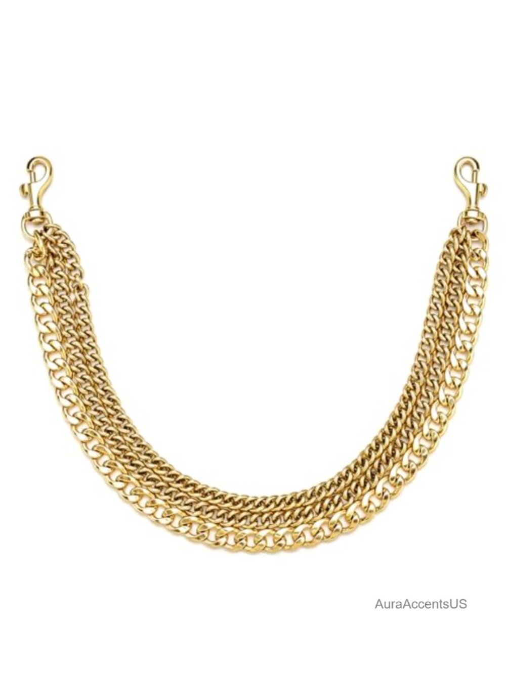 19.7" Triple Chain Purse Strap Metal Anti-Tarnish Handbag Extension